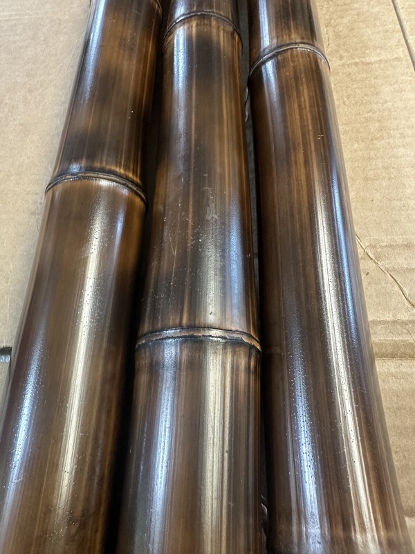 Dark Flame Cured bamboo pole 1” Diameter 1 ft to 8 ft You choose length gallery