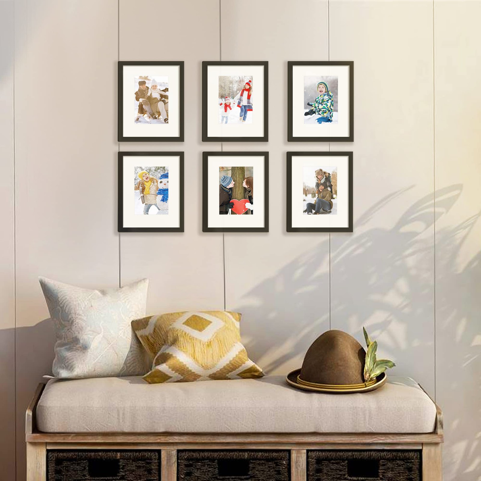upsimples 8x10 Picture Frame, Display Pictures 5x7 with Mat or 8x10 Without Mat, gallery