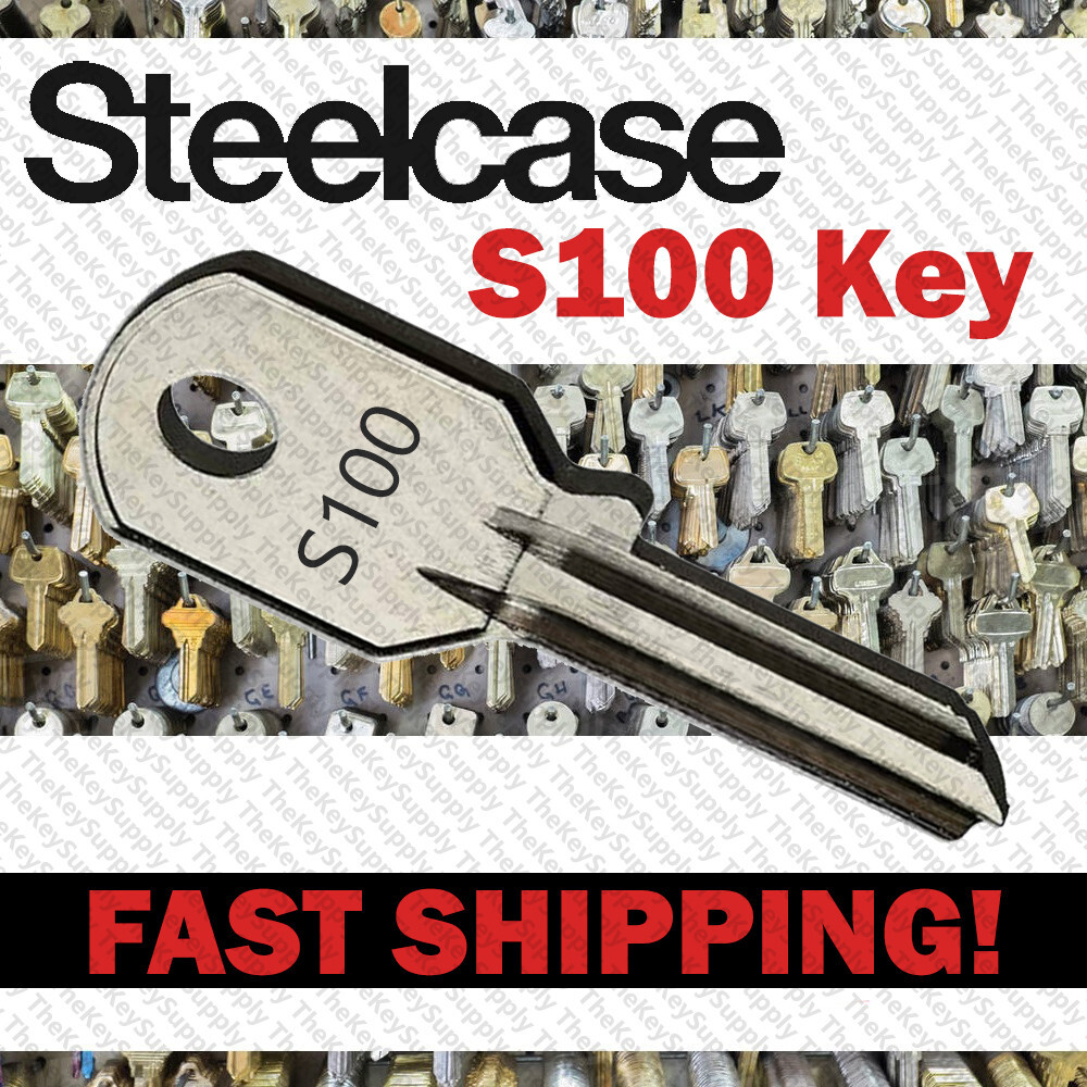 Chicago / Steelcase S100 Replacement Key - Office Furniture File Cabinet Lock gallery