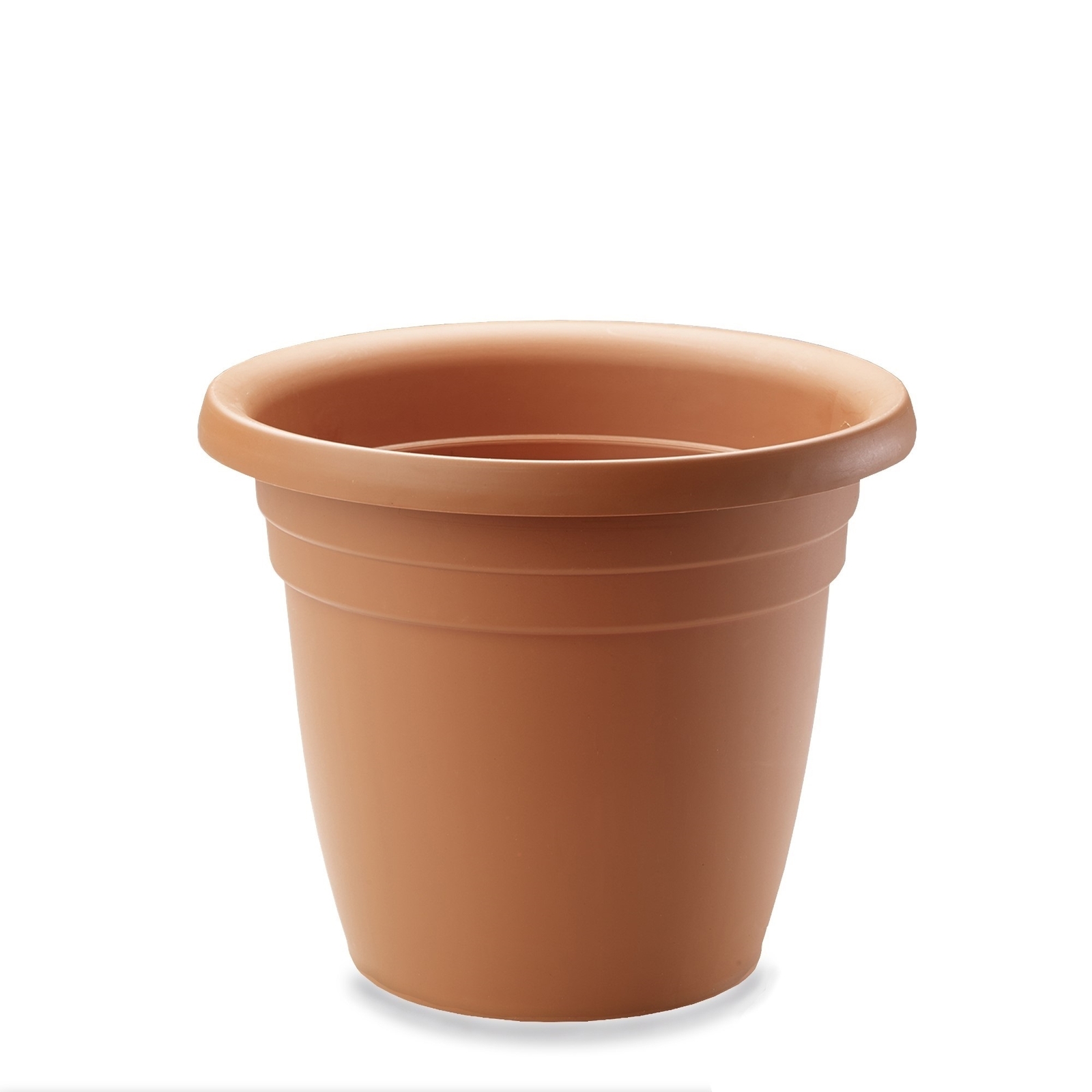 Crescent Garden In/Outdoor Emma Round Plastic Flower Planter, Terracotta, 18in gallery