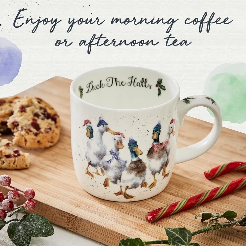 Royal Worcester Wrendale Designs Bone China 14 oz. Mug - Duck The Halls (Ducks) gallery