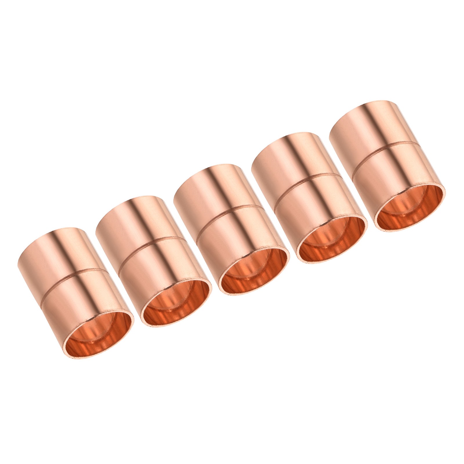 5pack Straight Copper Coupling Fittings 5/8 Inch ID Welding Joint for HVAC Air gallery