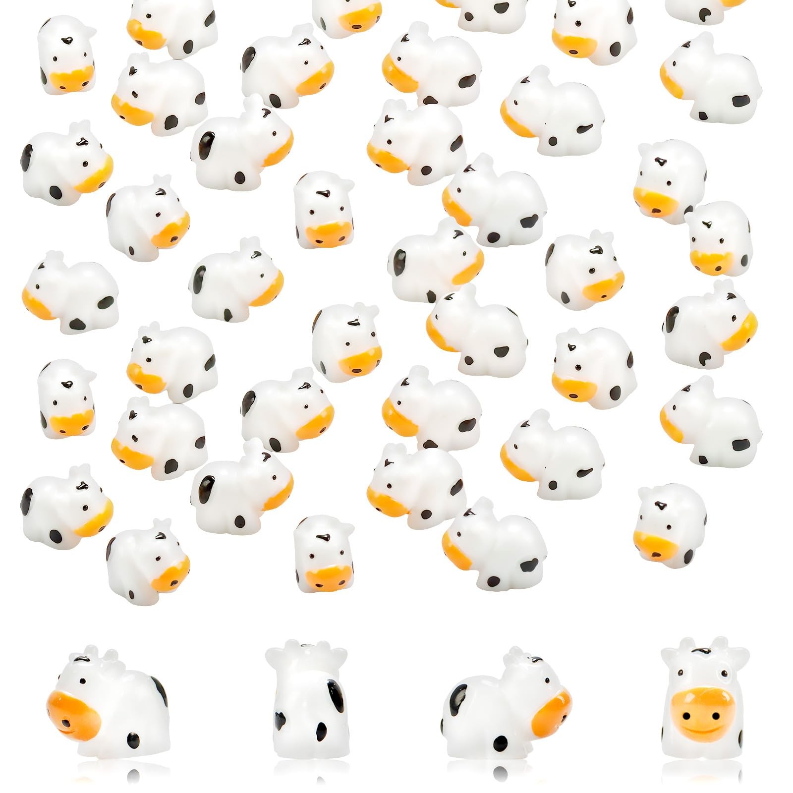 35 Pcs Mini Cow Figurines Mini Resin Cows Forest Animals Figures Miniature Resin gallery