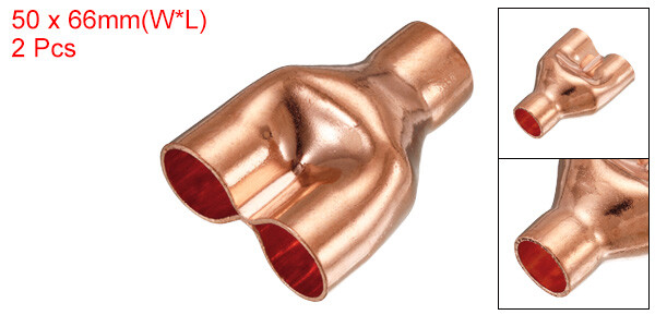 2 x Tee Y Type Copper Fitting Welding Joint Split Union Intersection 3/4 Inch ID gallery