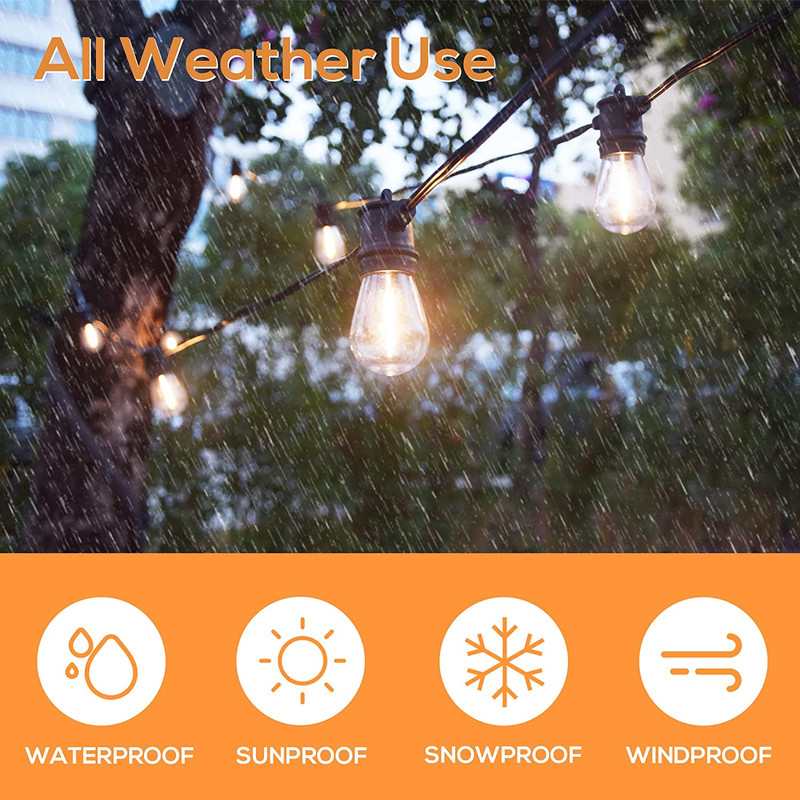 48FT LED Outdoor String Light, Connectable for Patio, Backyard, Garden, Party gallery