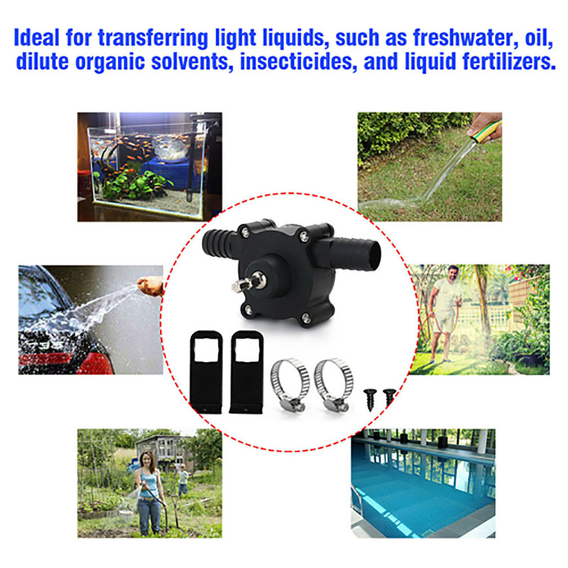 Portable Electric Drill Drive Self Priming Pump Water Oil Fluid Transfer Pumps gallery