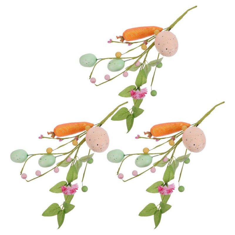 3 Pcs Easter Egg Tree Spring Floral Picks Artificial Day Supplies gallery