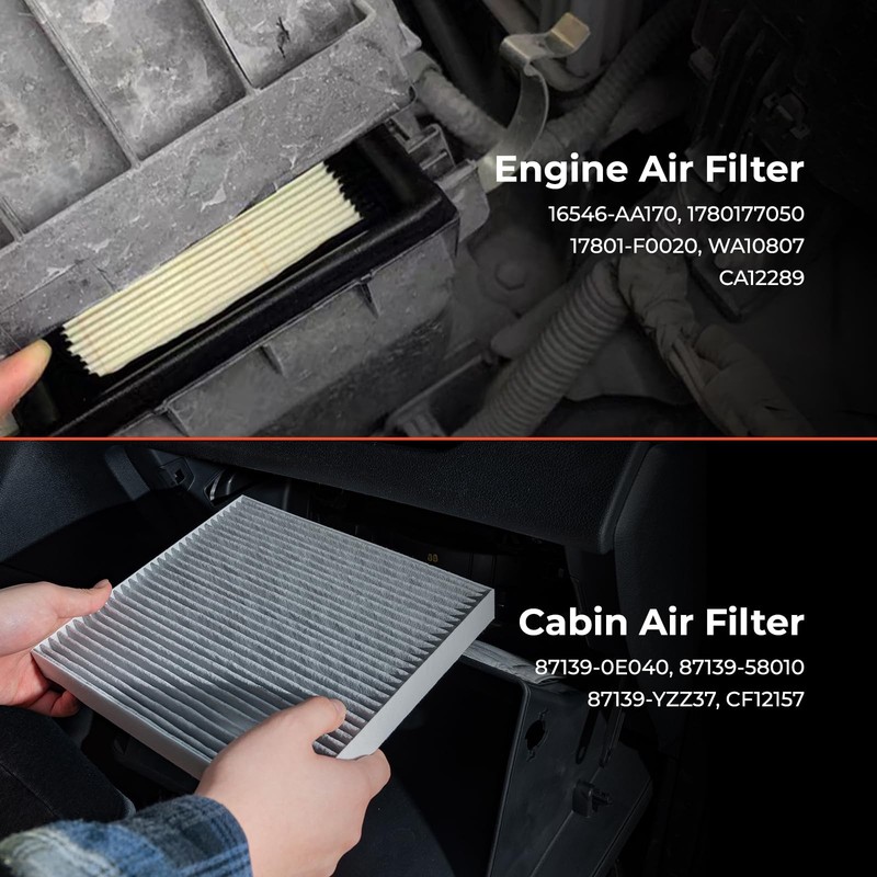 Cabin & Engine Air Filter Kit Compatible with Toyota 2018-2025 Camry, Corolla, gallery