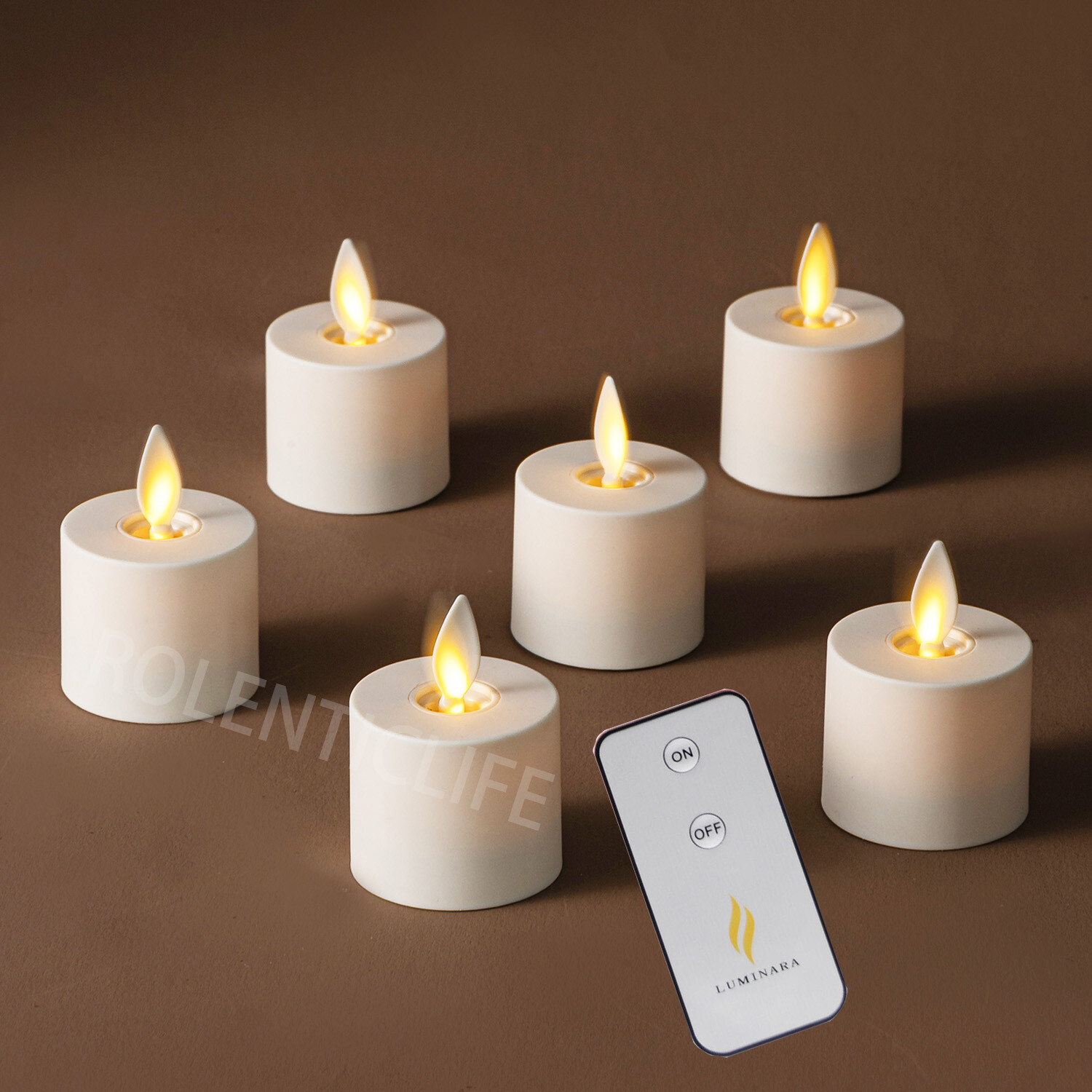 Luminara Flameless Ivory Tea Light Candles Timer Remote Battery Included,6-Pack gallery