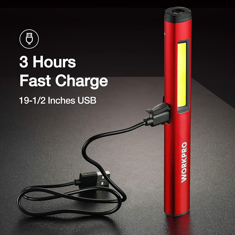 WORKPRO LED Pen Light With UV Flashlight With 450 Lumens 365nm UV Light Detector gallery