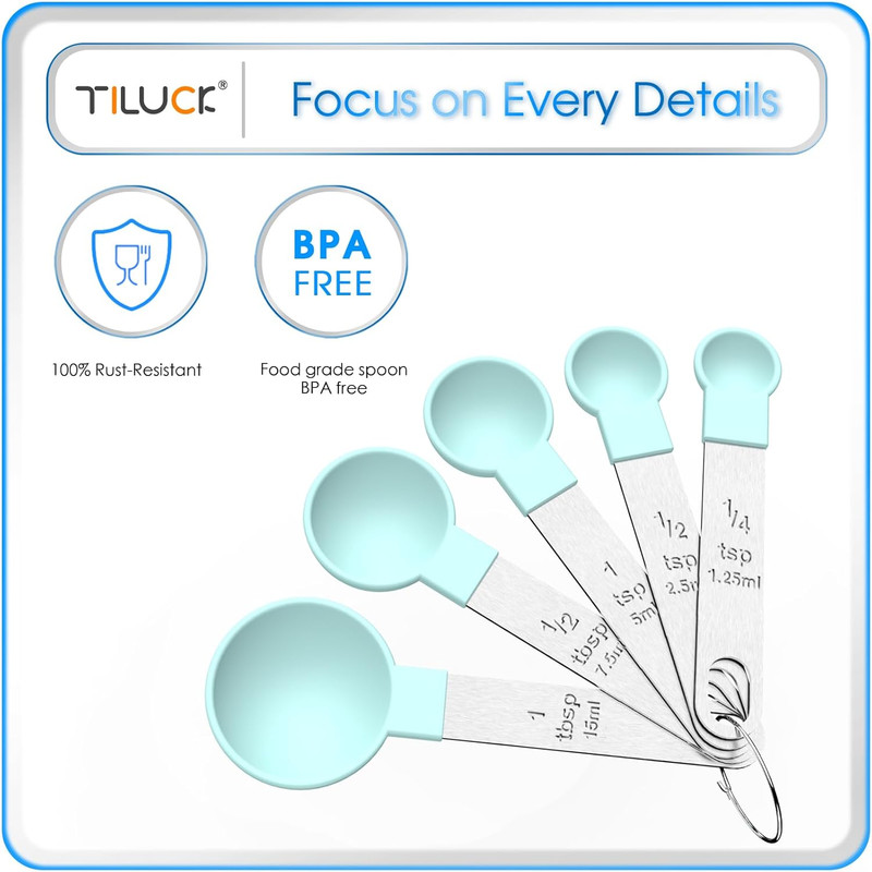 TILUCK Measuring Cups & Spoons Set, Stackable Cups and Spoons, Nesting Measure C gallery
