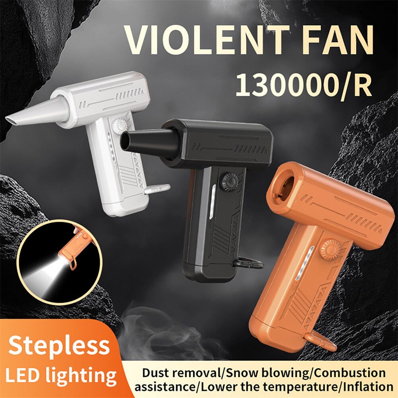Handheld Dust Blower Stepless Speed Adjust Rechargeable Fan for Home Car Camping gallery