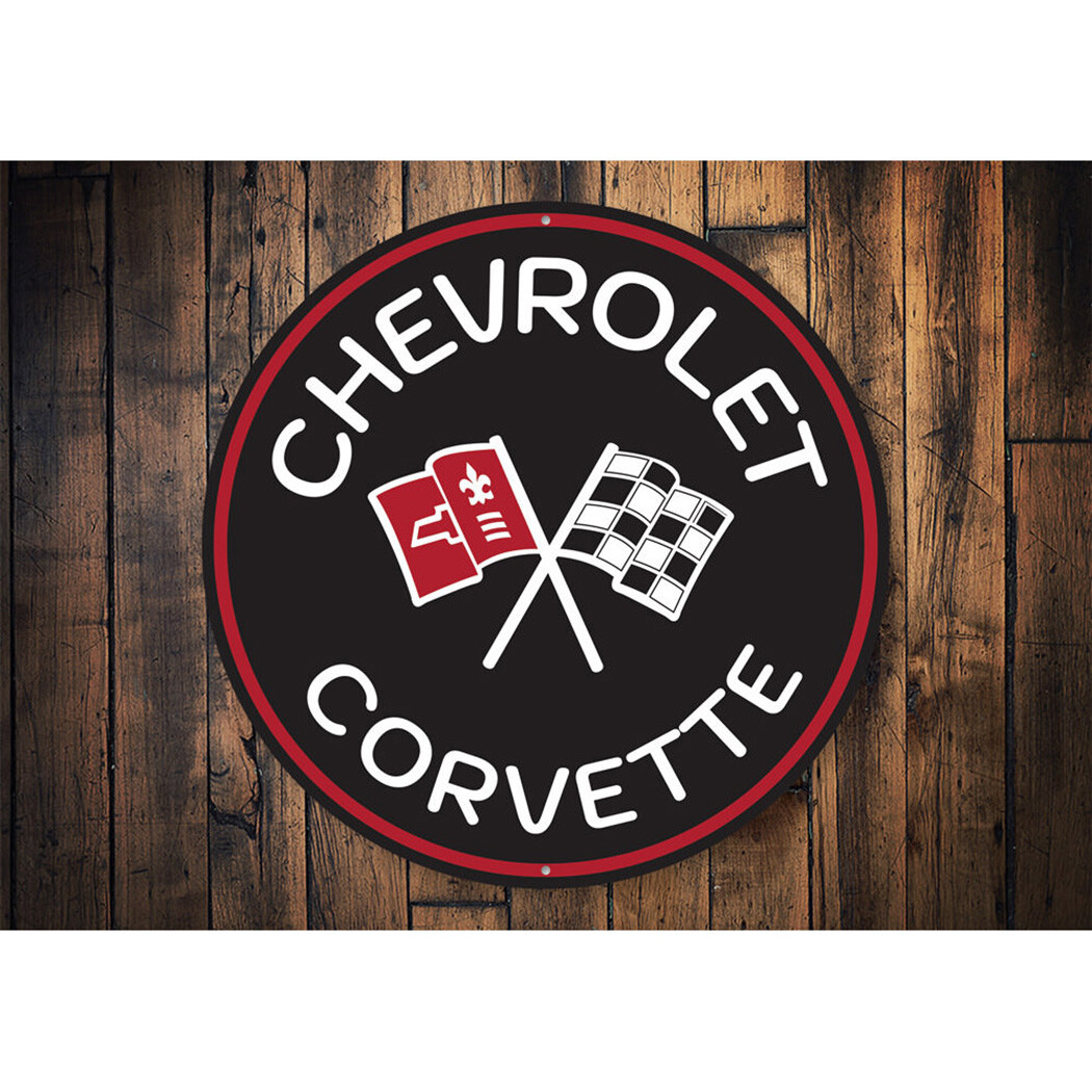 Chevy Corvette Car Decorative Sign, Custom Aluminum Sign gallery