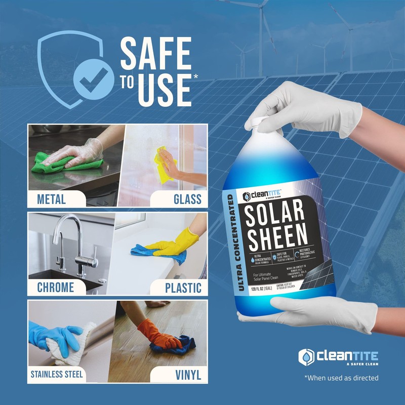 CLEANTITE Solar Panel Cleaner 1 Gallon (Makes 512 G) - 128 Fl Oz (Pack of 1) gallery