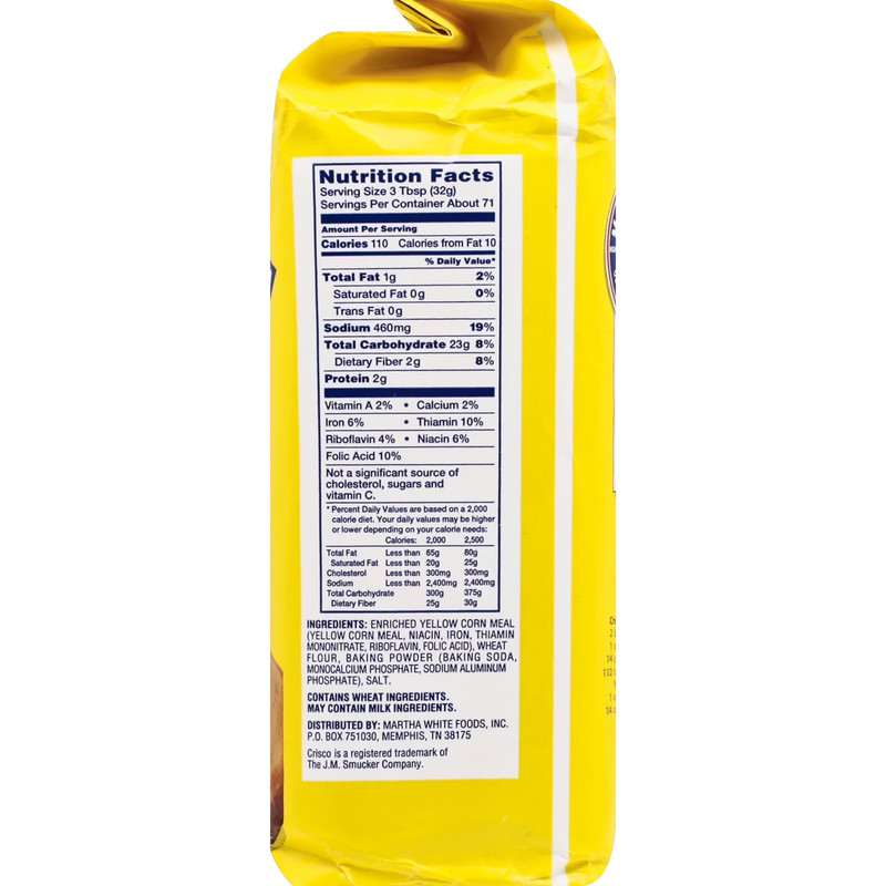 (2 pack) Martha White Self Rising Yellow Corn Meal Mix with Hot Rize, 5 Lb Bag gallery