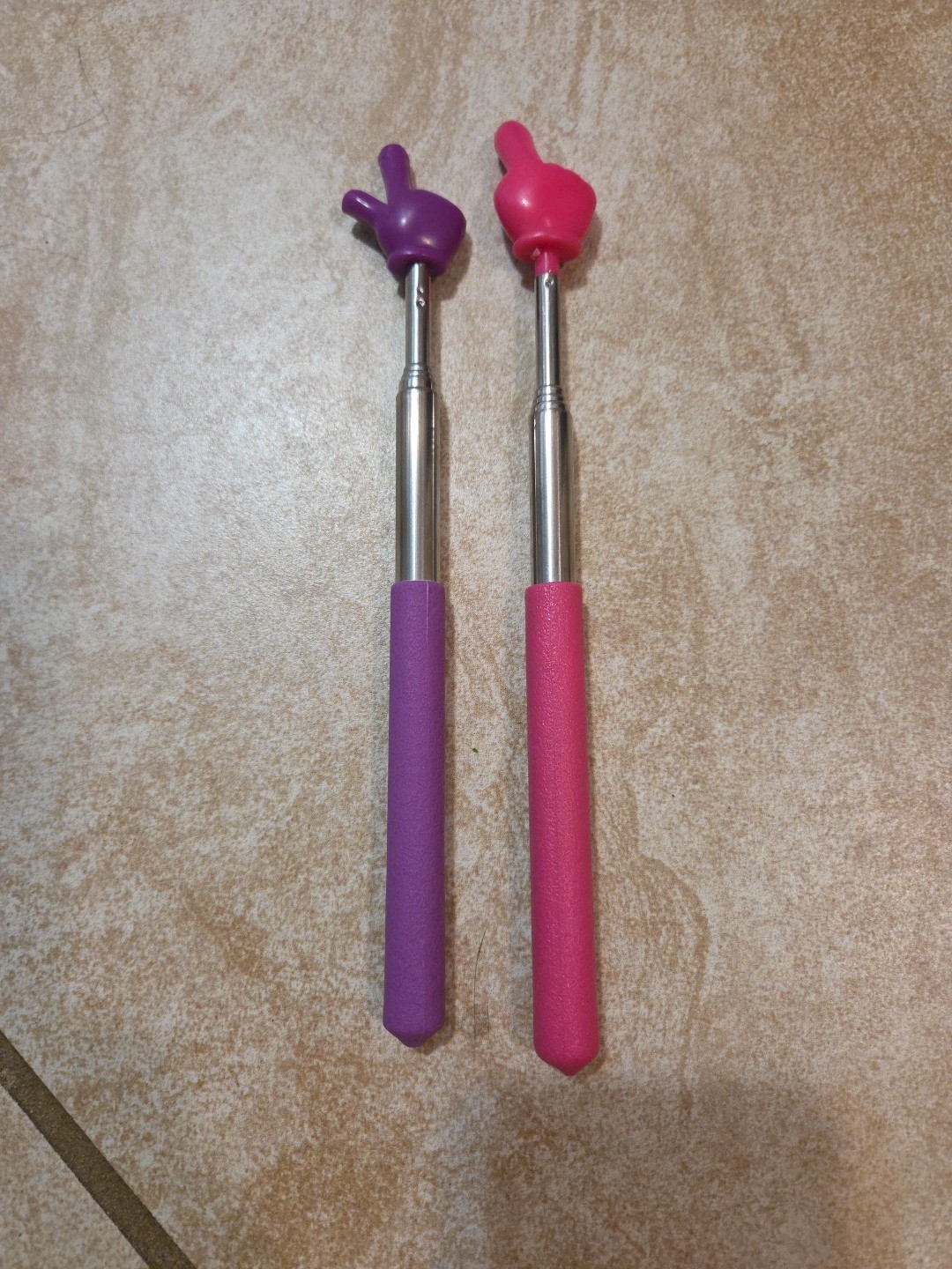 2 pieces Retractable Funny Finger pointer Purple and Pink 27 Inch Long new !! gallery