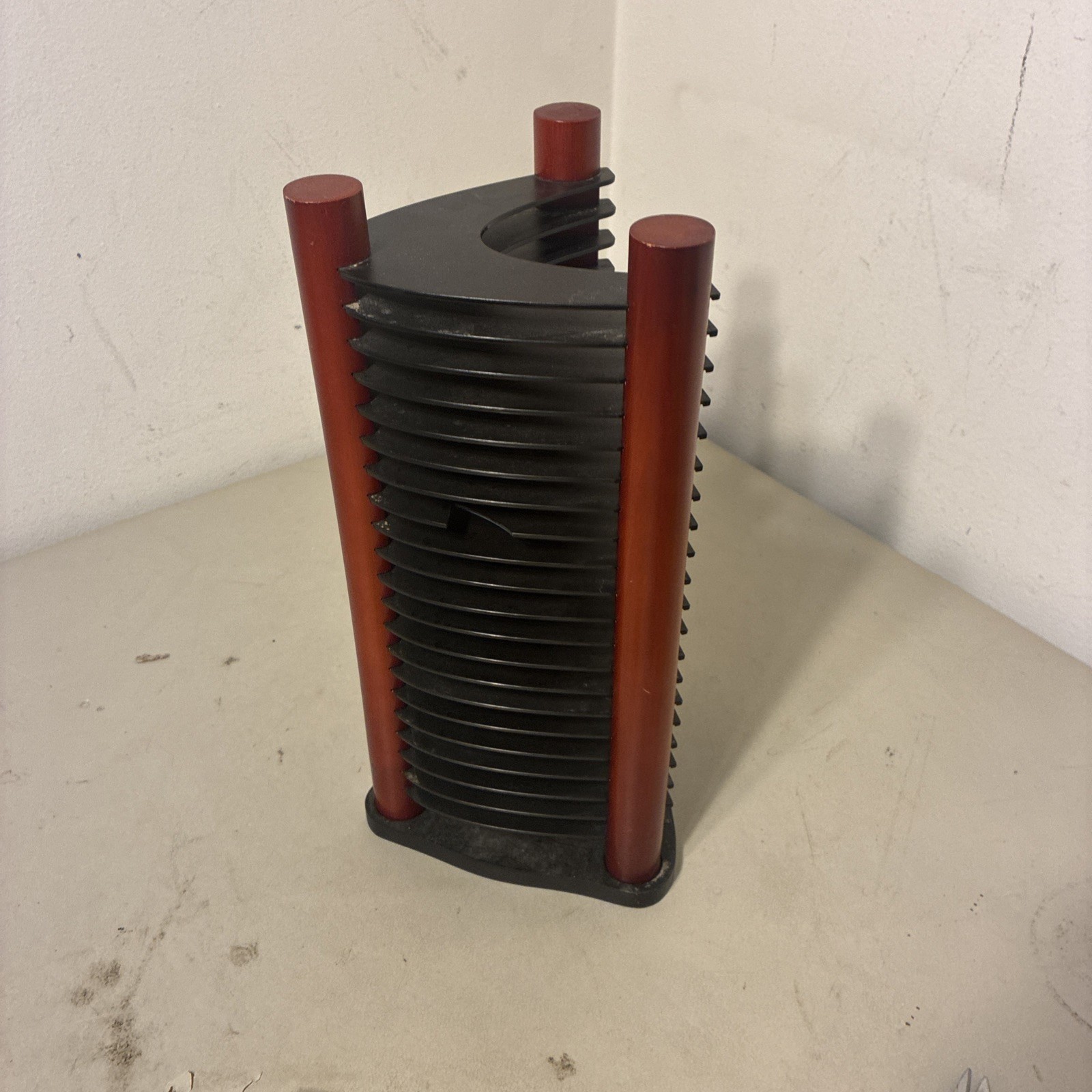 Vintage Atlantic 20 CD Tower Rack Holder Retro Black & Brown 14” **CHIPPED gallery