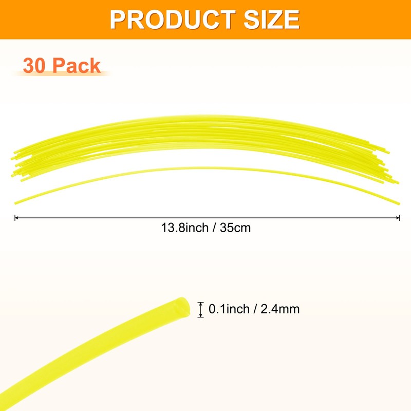 30Pcs 35x0.24cm Round Nylon Replacement Line for Electric Leaf Mulcher Yellow gallery