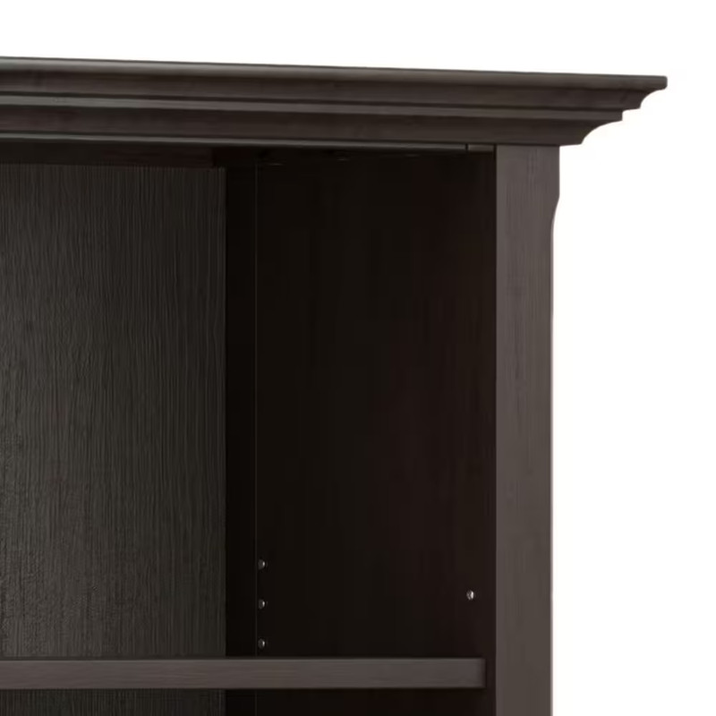 Amherst 70 In. Tall Hickory Brown Solid Wood 5-Shelf Transitional Bookcase with gallery