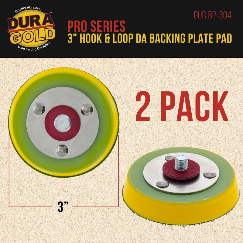 2 Dura-Gold 3" Hook & Loop DA Backing Plate Pads Thick, for Auto Sander Polisher gallery