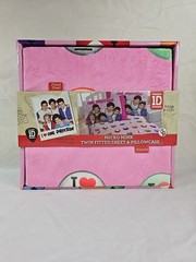 One Direction Micro Mink Twin Sheet Set Pink 2pc Vintage Harry Styles 1D RARE