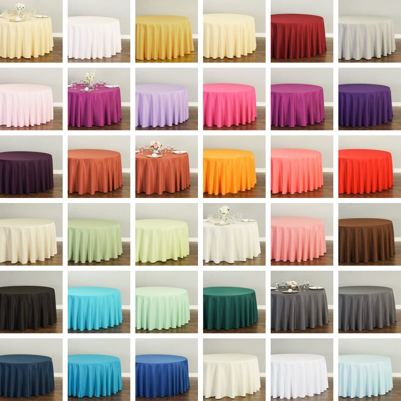 1 or 10 pcs 120 in. Round Polyester Tablecloth, 30 Colors! Wedding Party Event gallery
