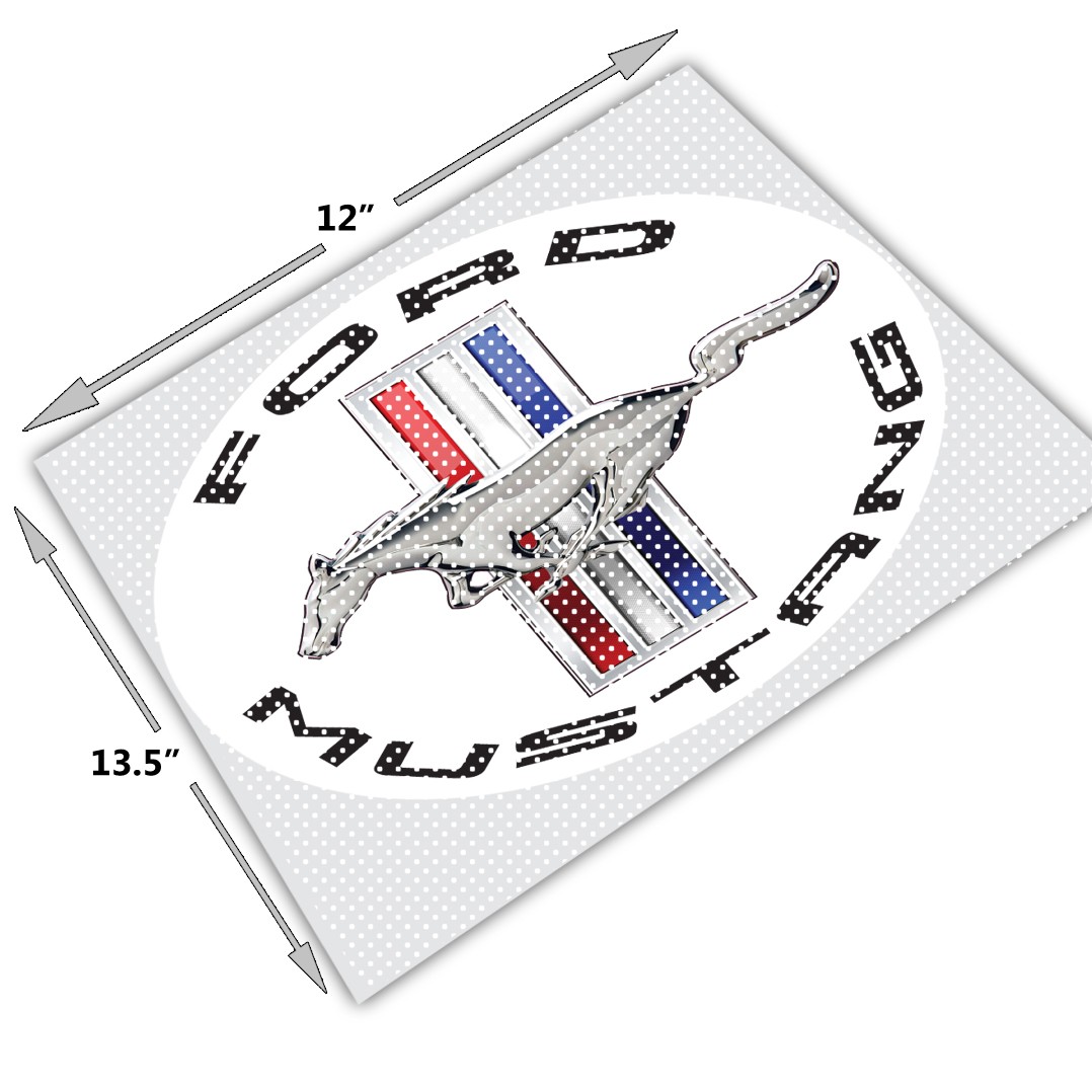 12" Mustang Circle Logo 3M Perforated Unobstructed View Window Decorative Decal gallery