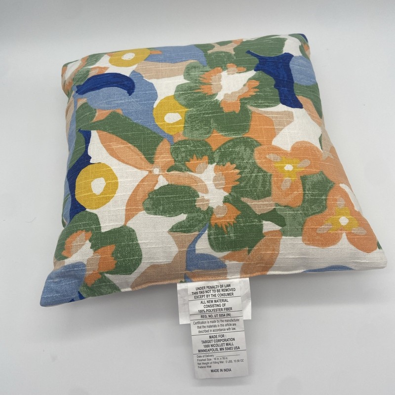 Room Essentials Modern , Abstract Floral Throw Toss Pillow 16x16 Cotton , New! gallery