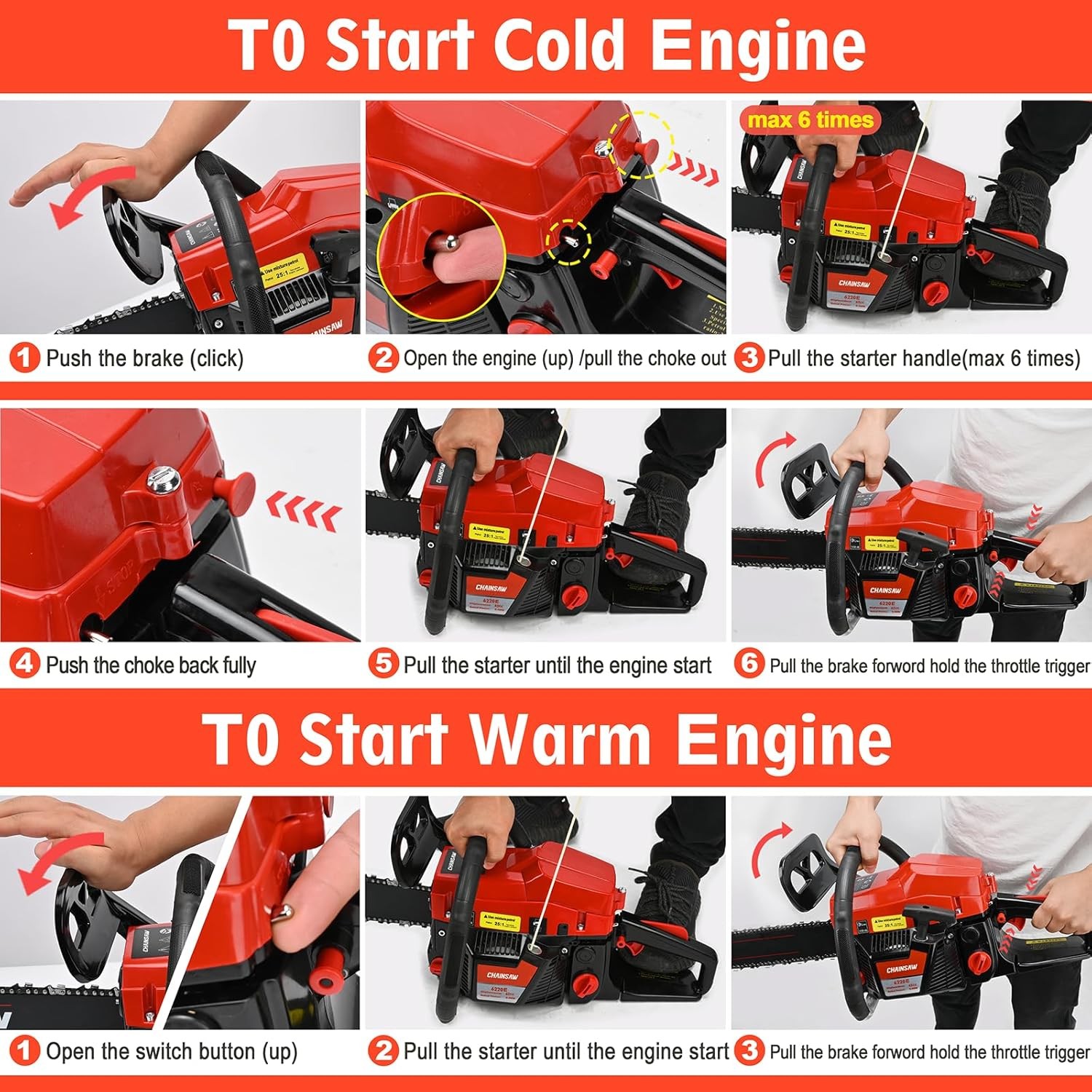 62CC Gas Chainsaw 20 Inch 2 Cycle gallery