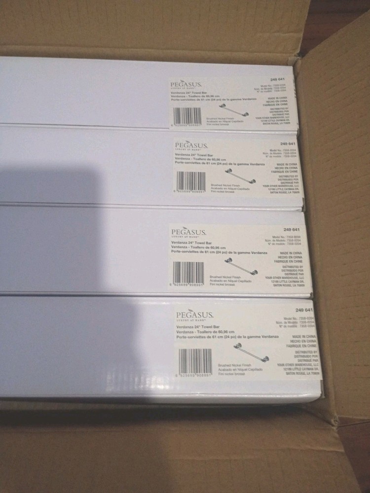 (4 Pack)Pegasus Verdanza 24" Brushed Nickel Towel Bar 7358-0204
