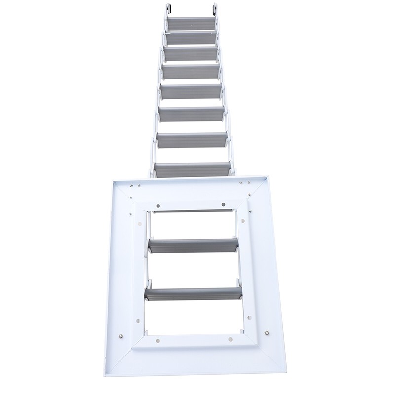 Folding Attic Ladder White Wall Mounted Folding Ladder Loft Stairs 12 Steps gallery
