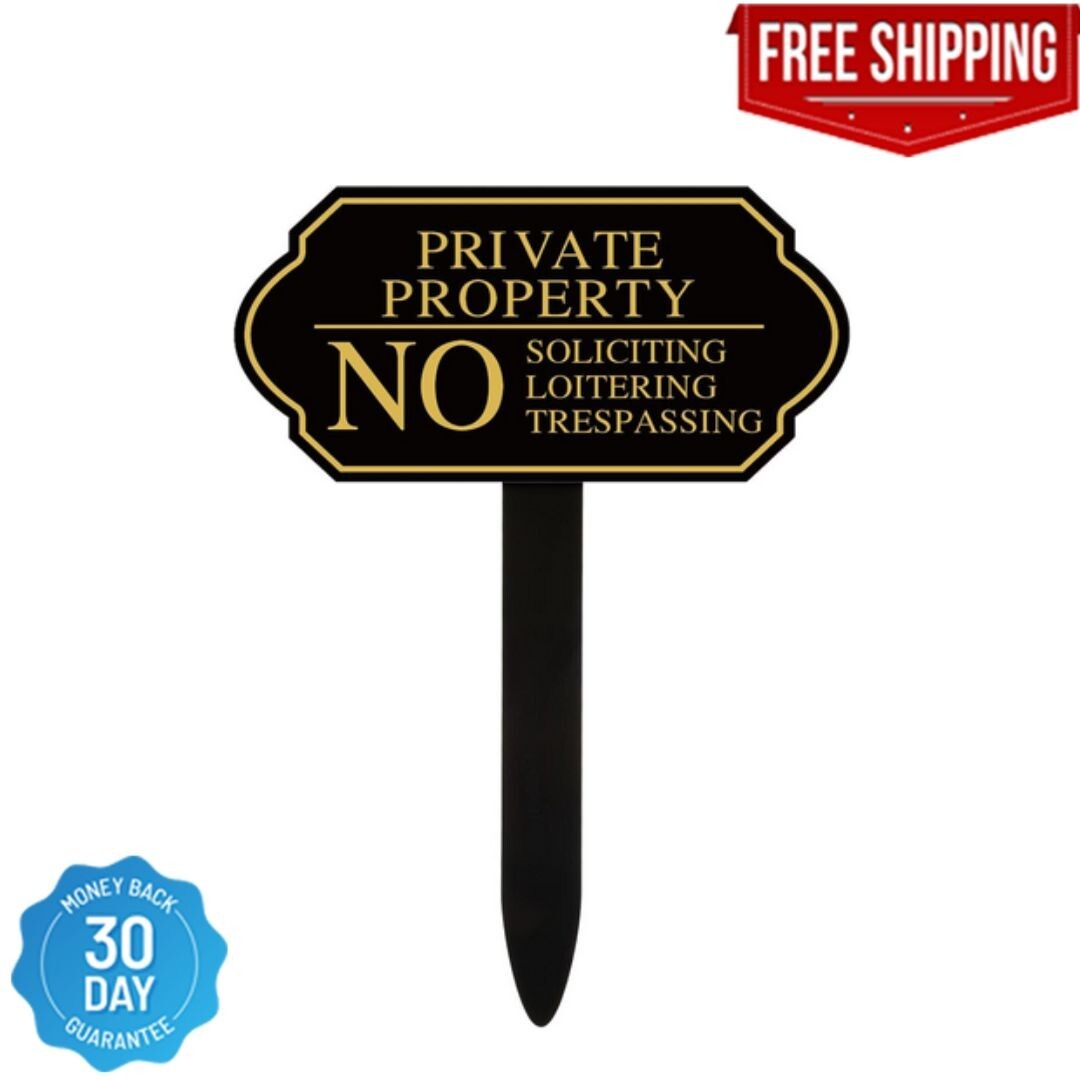 Private Property Sign for Yard, No Soliciting No Loitering No Trespassing Signs gallery