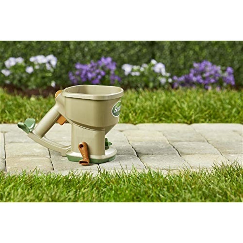 Hand-Powered Spreader for Grass Seed Fertilizer Salt Ice Melt gallery