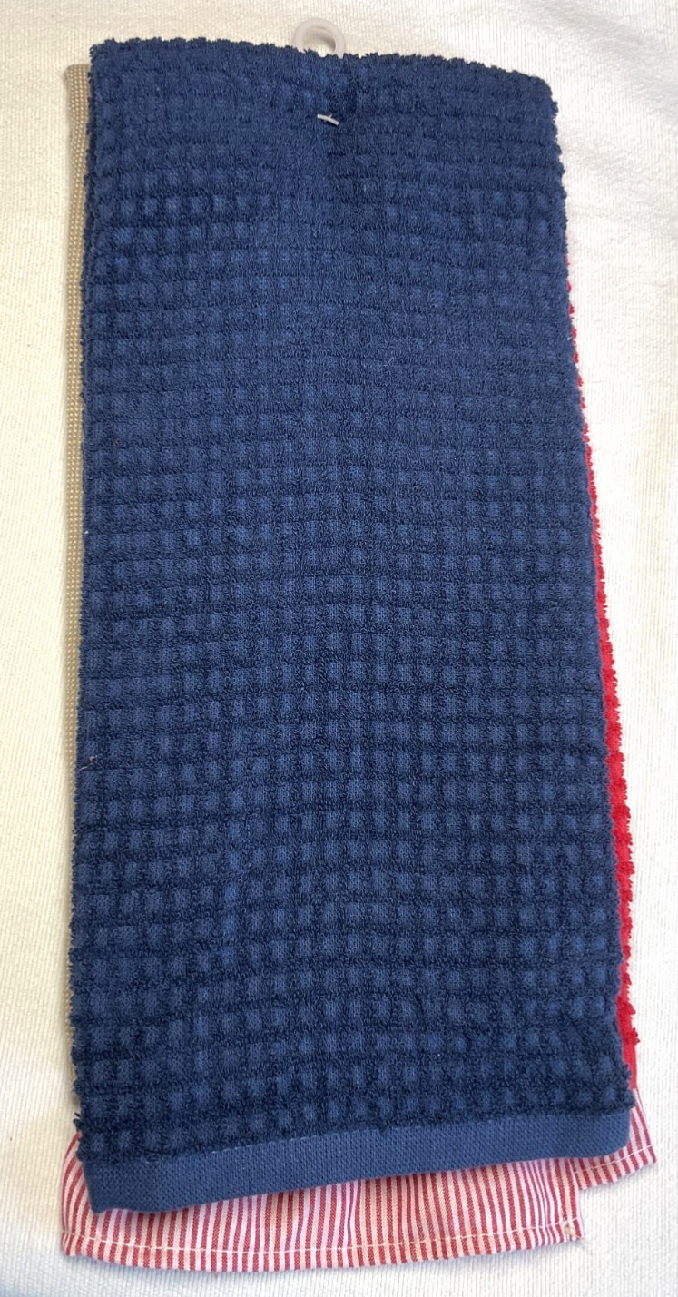 RACHEL ASHWELL FARMHOUSE KITCHEN TOWELS (3) FLAG RUFFLE 20 X 28 COTTON NWT gallery