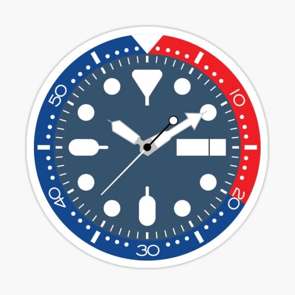 Watch Watches Collector Blue Dial Clock Time Vinyl Decal Sticker Bumper Phone gallery