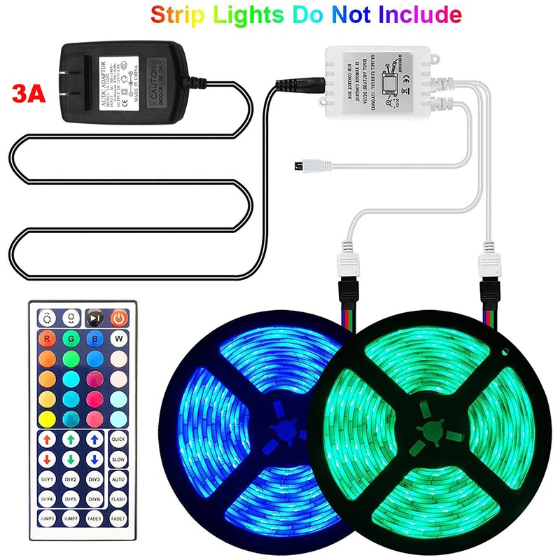 44Key IR Controller+Power Supply Adapter For 2835 3528 5050 RGB LED Strip Lights gallery