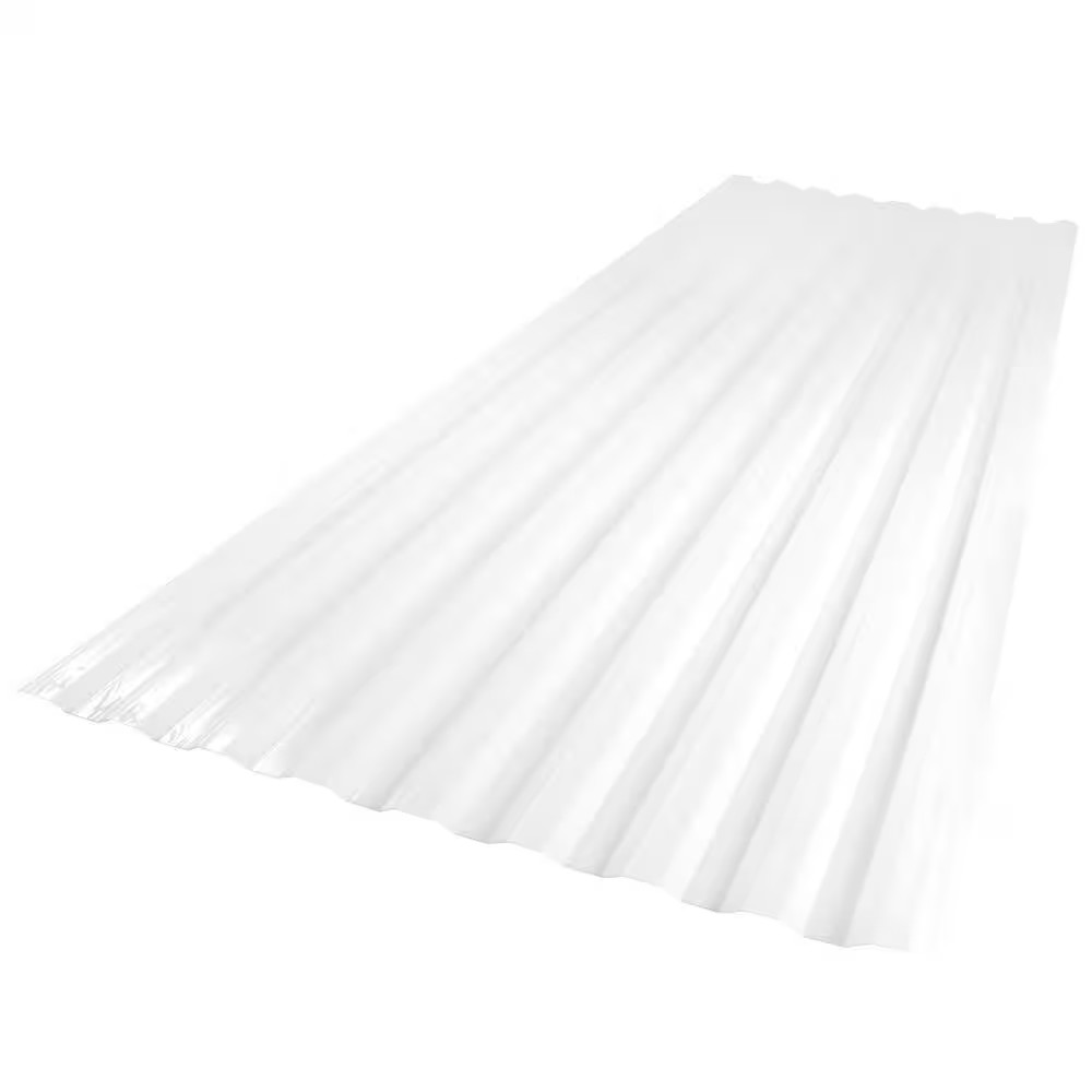 26 In. X 6 Ft. Corrugated Polycarbonate Roof Panel in White Opal gallery