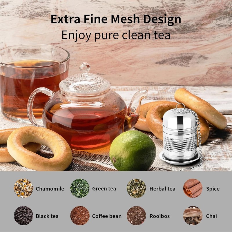 2 Pcs Stainless Steel Tea Infuser Strainers for Loose Tea Mesh Tea Ball Holder gallery