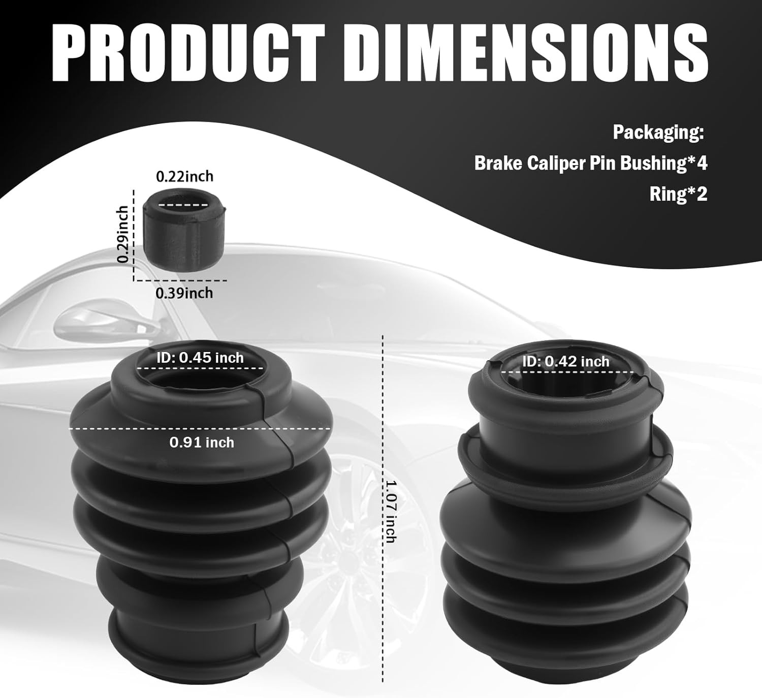 4PCS Car Brake Caliper Pin Bushing Kit,Rubber Car Brake Caliper Slide Pins Bushi gallery