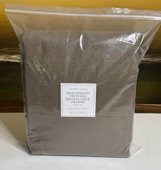 Restoration Hardware Heavyweight Textured Belgian Linen Drape RP 50 x 84 Mocha