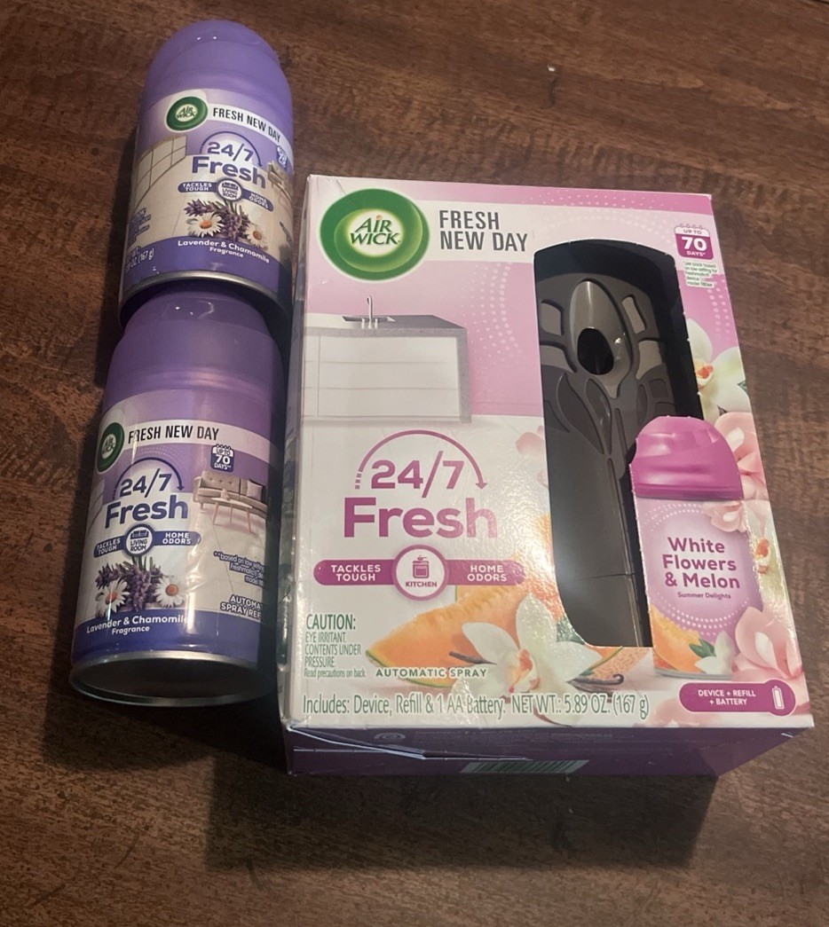 Air Wick Freshmatic 24/7 Fresh Kit + 2 Refills Lavender Chamomile Auto Spray gallery