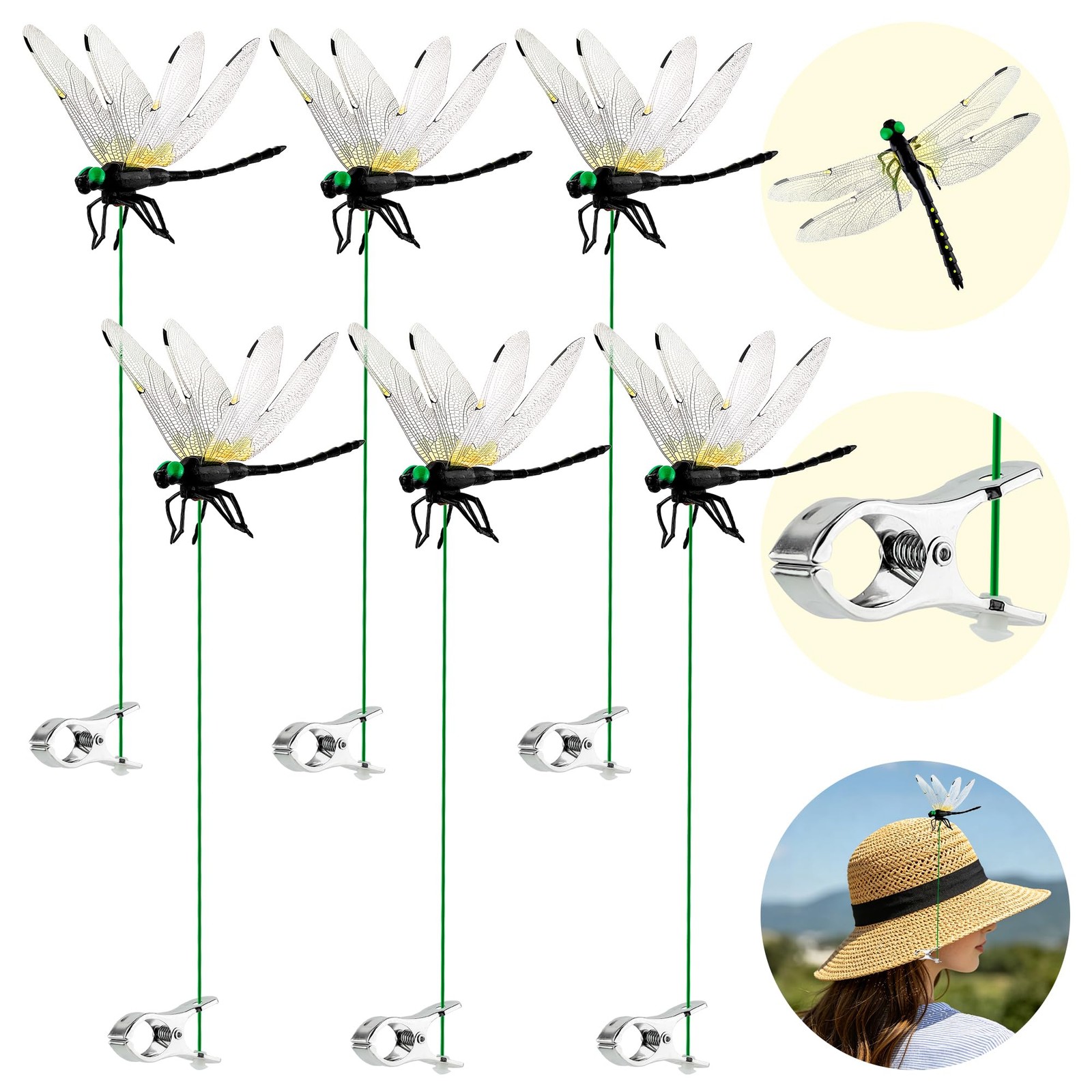 6Pcs 3D Fake Dragonfly Clips, Versatile Clip-On Garden Decor for Outdoor & In... gallery