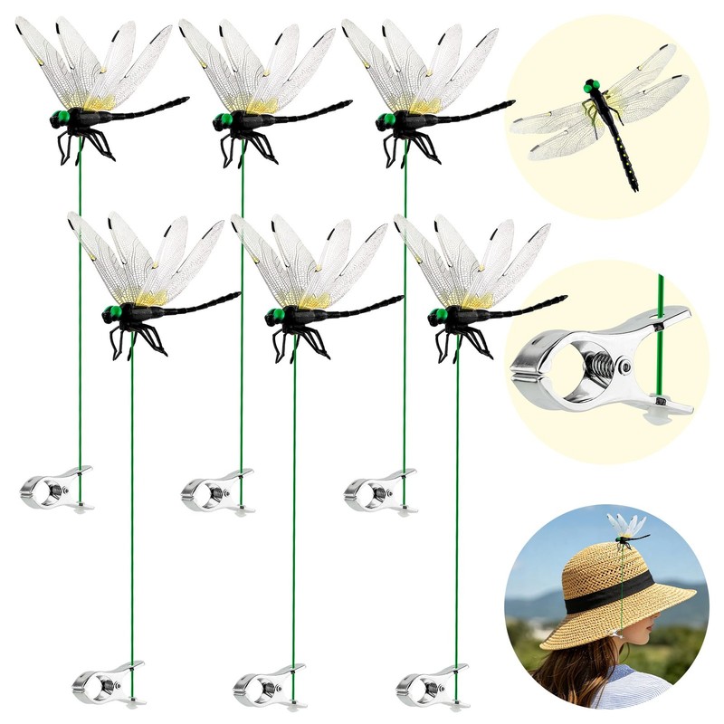 6Pcs 3D Fake Dragonfly Clips, Versatile Clip-On Garden Decor for Outdoor & In... gallery