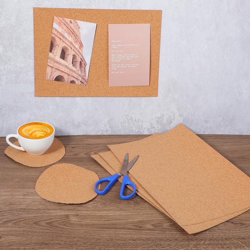 5PCS Self Adhesive Cork Sheets 1mm Thin Sticky Back Cork Boards for DIY Crafts gallery
