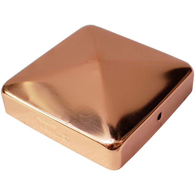 3.5" x 3.5" Solid Copper Pyramid Post Cap For True/Actual 3.5" x 3.5" Wood Posts gallery