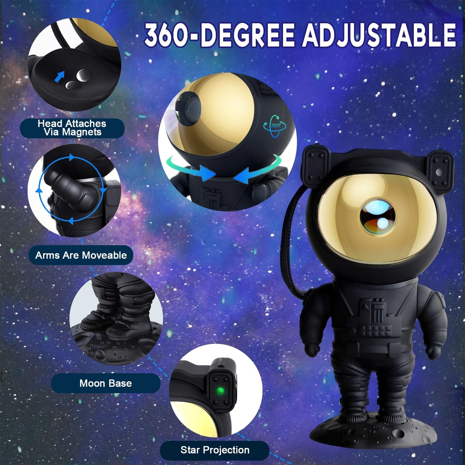 Astronaut Projector Galaxy Starry Night Light Nebula Ceiling Lamp with Remote gallery