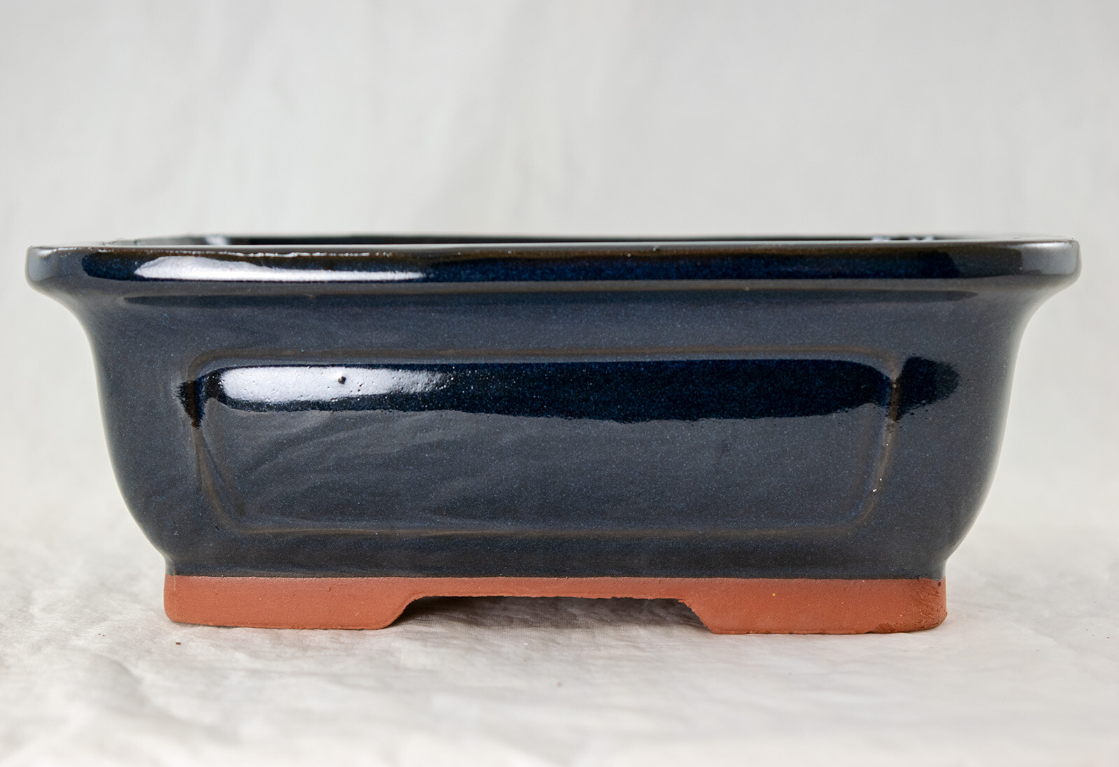 Rectangular Cactus & Succulent, Bonsai Pot 8"x 6"x 3" w/Mesh - Navy Blue Glazed gallery