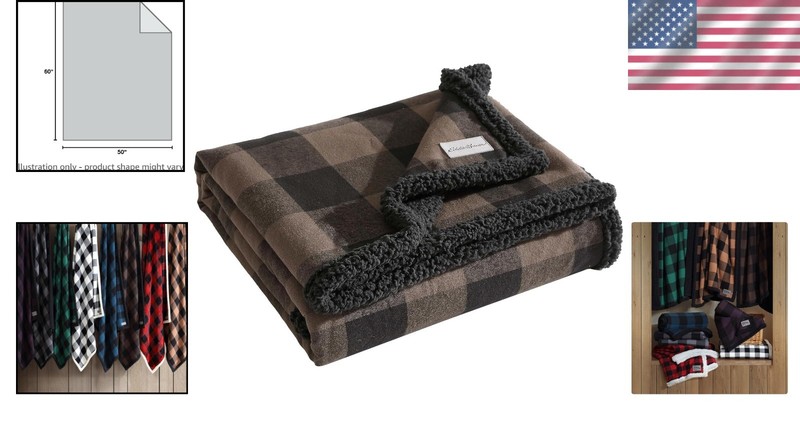 Eddie Bauer - Throw Blanket, Super Soft Reversible Sherpa Flannel Bedding, Ideal gallery