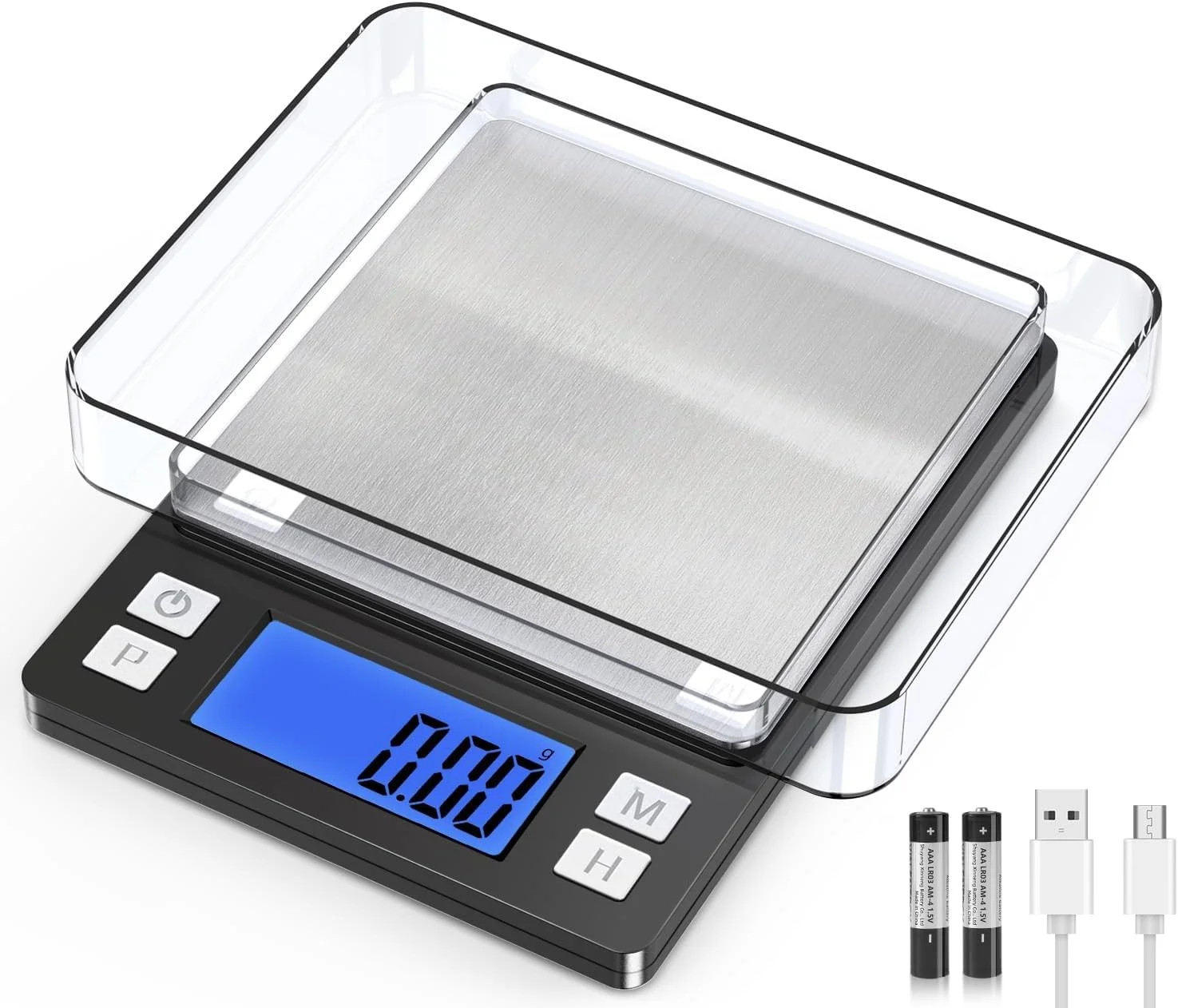 BOMATA 0.01g Small Digital Gram Scale, USB Rechargeable, Upgraded 1kg Jewelry Sc gallery
