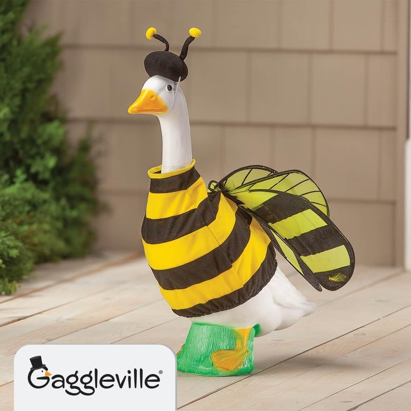 Fox Valley Traders Gaggleville Bumble Bee Goose Outfit Fits Large 23 H Statue gallery